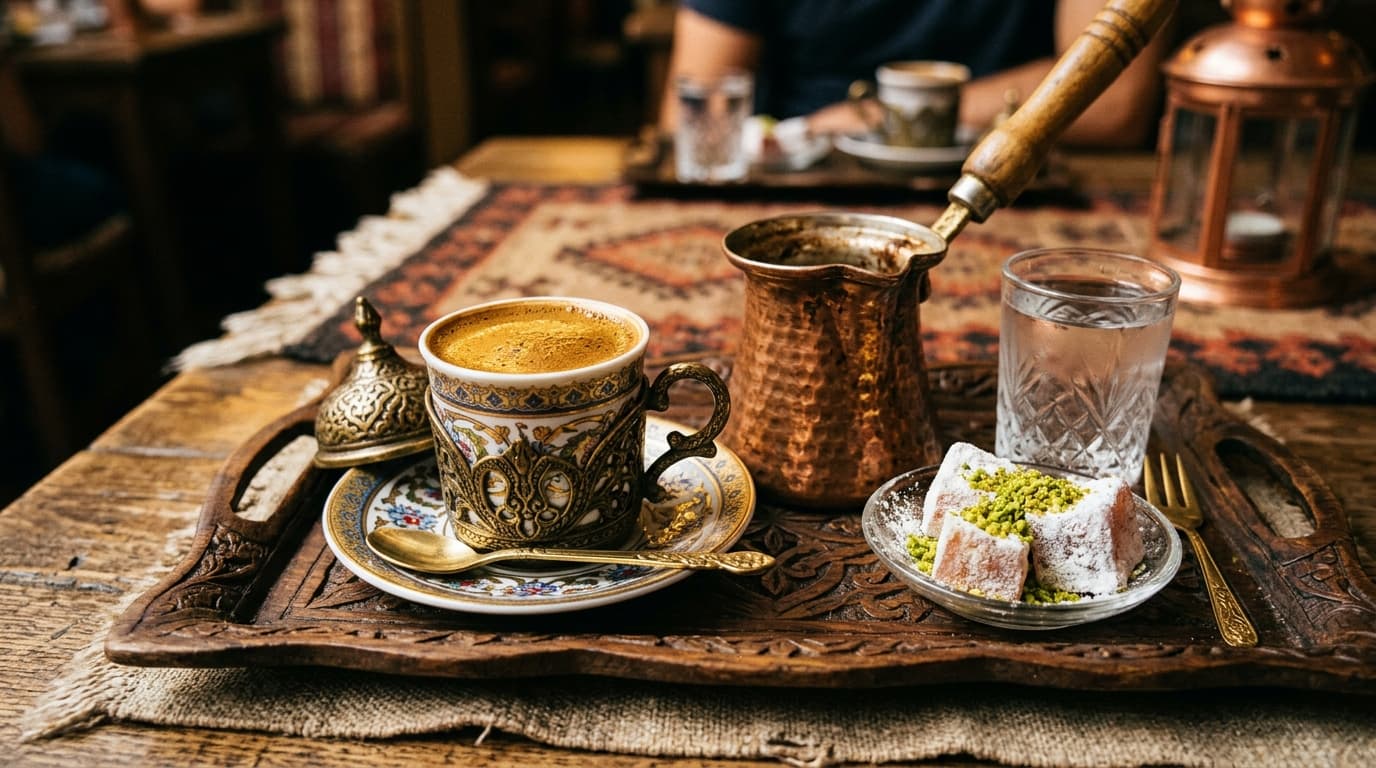 Authentic Turkish Coffee with Cardamom (Türk Kahvesi with Crema Foam)