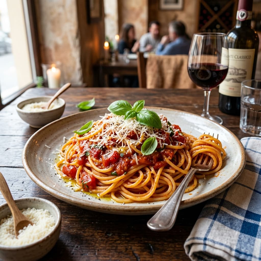 Classic Homemade Pasta with Rich Tomato Sauce